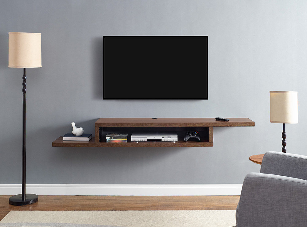 Ascend 72" Asymmetrical Wall Mounted TV Component Shelf & Reviews